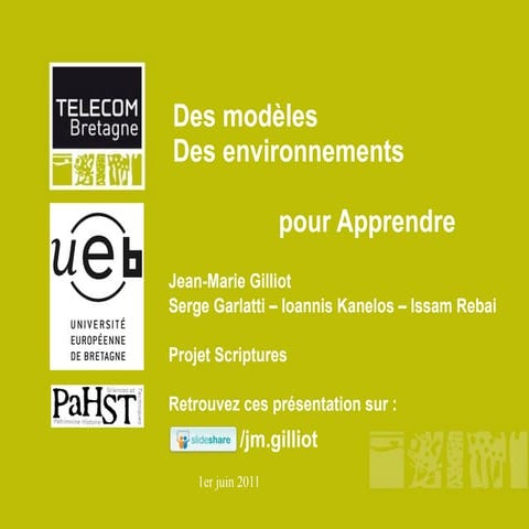 Des modeles et des environnements pour Apprendre