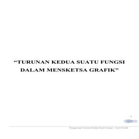 Turunan kedua suatu fungsi