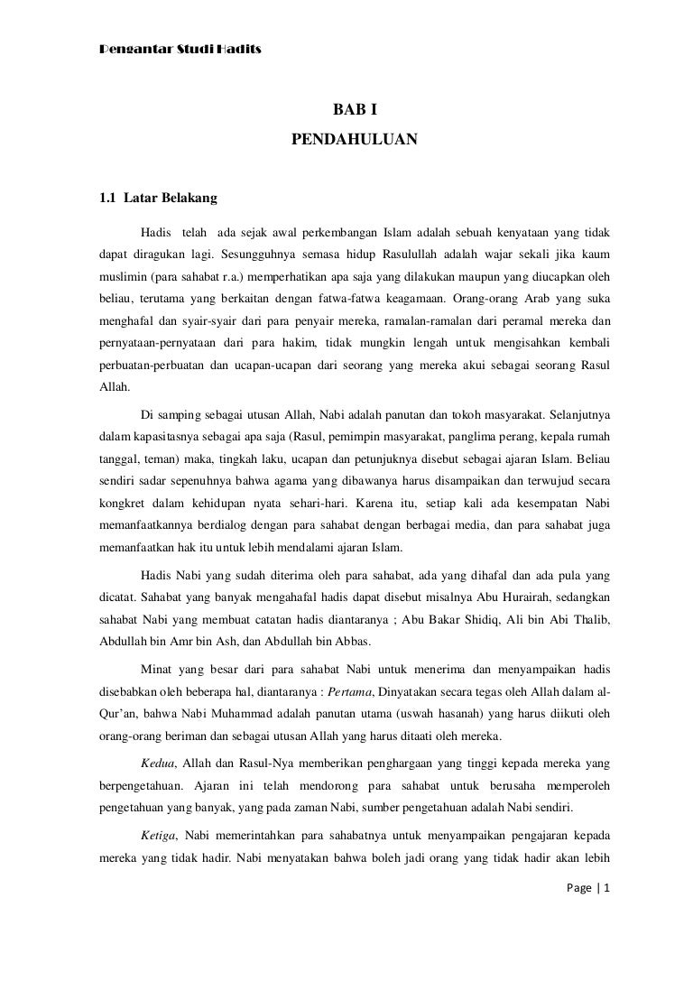 sejarah pertumbuhan dan perkembangan hadis