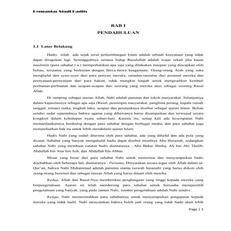 sejarah pertumbuhan dan perkembangan hadis 