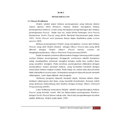 Laporan Praktikum Algoritma Pemrograman Modul I