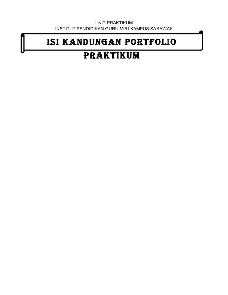Isi kandungan portfolio praktikum