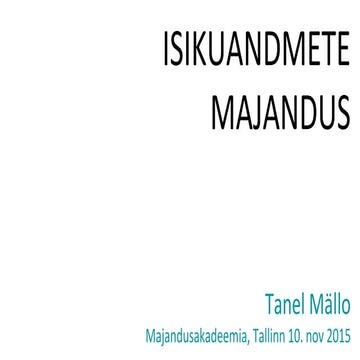 Isikuandmete majandus