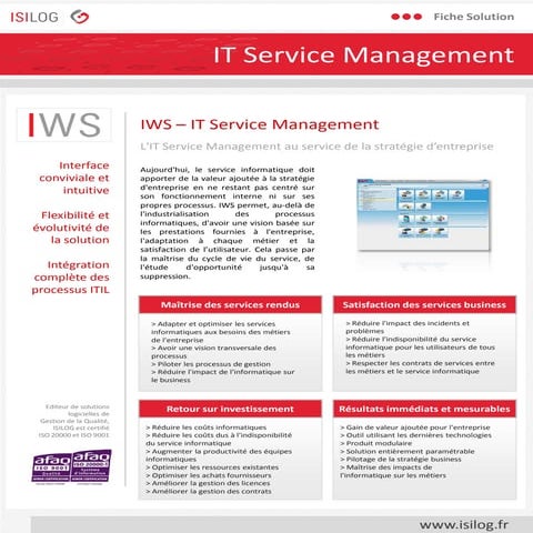 Isilog solution itsm