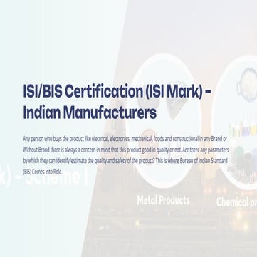 ISI Mark BIS Certification - Complete Guide