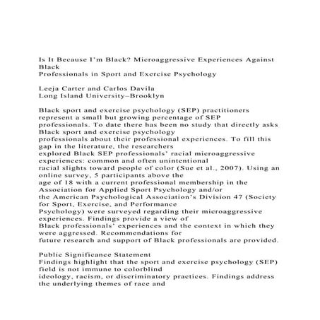 Is It Because I’m Black Microaggressive Experiences Against B.docx