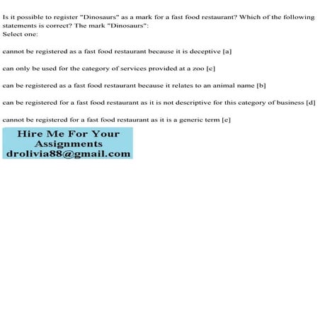 Is it possible to register Dinosaurs as a mark for a fast food res.pdf