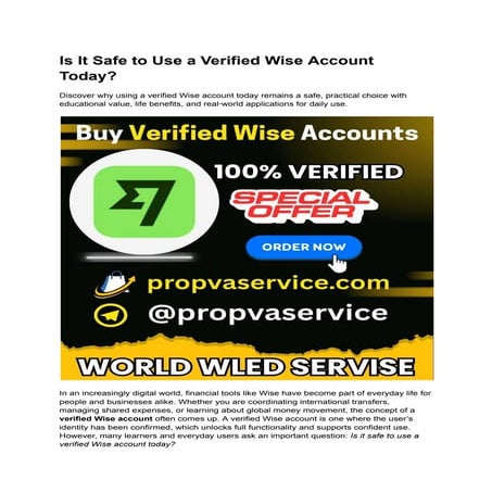 Is It Safe to Use a Verified Wise Account Today.pdf
