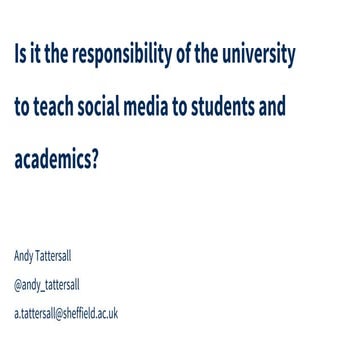Is it the responsibility of the University to teach Social Media to Students ...