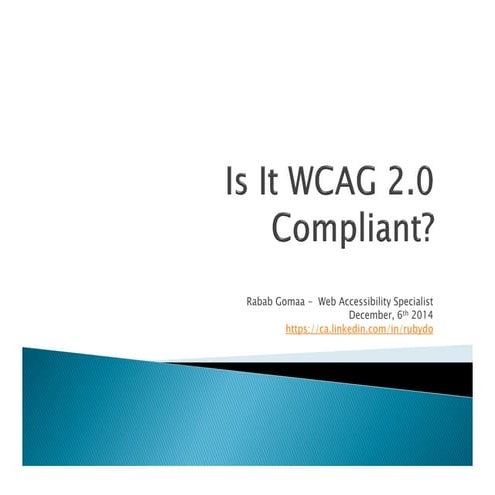 Is It WCAG 2.0 Compliant?