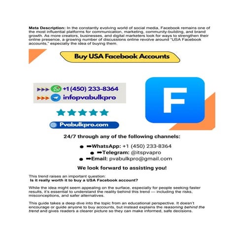 Is It Worth It to Buy USA Facebook Accounts? A Complete 2026 Guide