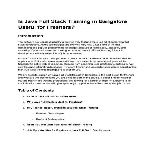 java full stack | DOCX