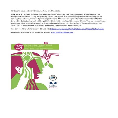 Smart cities and Living Labs