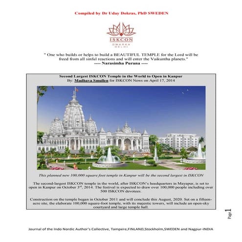 Iskcon Temple Pdf
