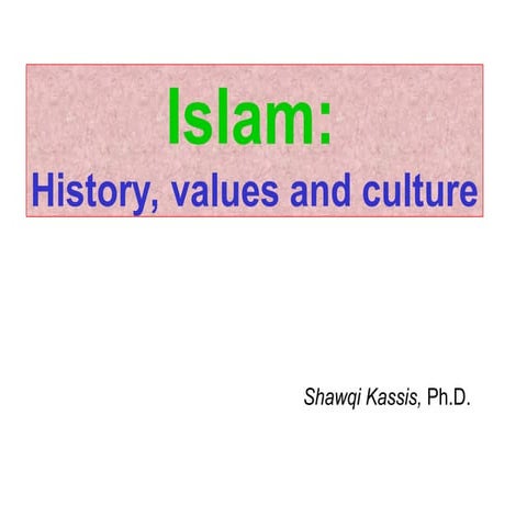 islam - history, value, cultural cardo Relatores