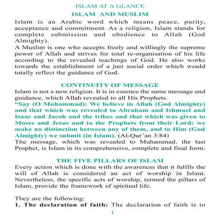 Islam at a glance