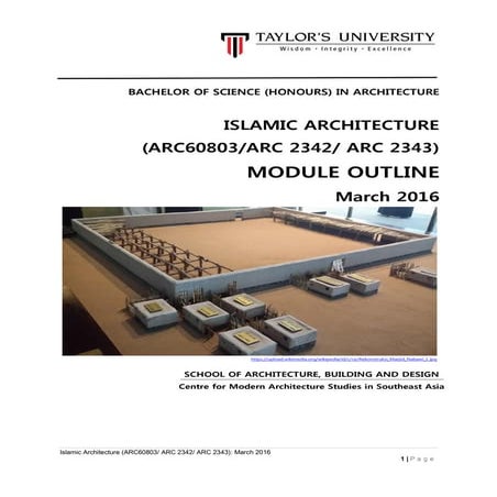 Islamic architecture   module outline march  2016
