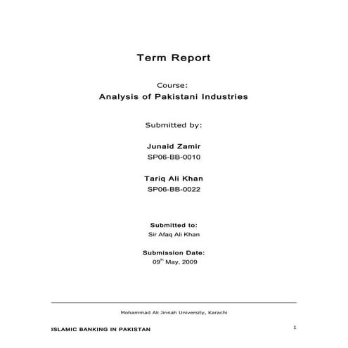 Islamic banking report