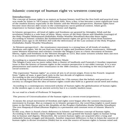 Islamic concept vs western concept 02