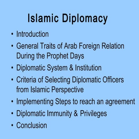 Islamic Diplomacy 