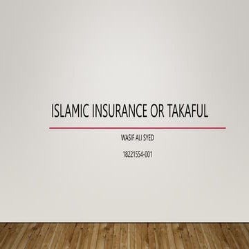 Islamic Insurance or Takaful