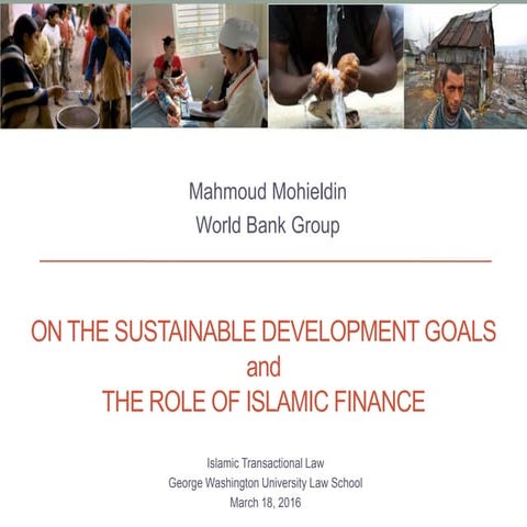 On the Sustainable Development Goals and the Role of Islamic Finance