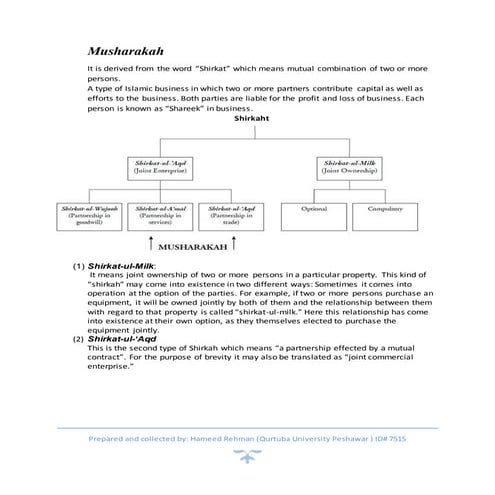 Musharakah, Mudarabah, Riba, Islamic modes of financing