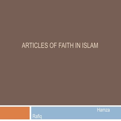 Articles Of Faith In Islam