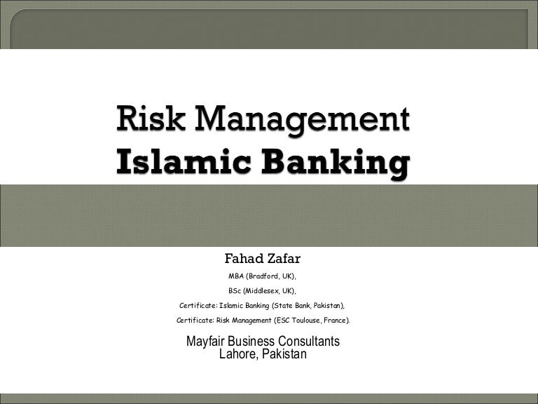 Risk Management Islamic Banking