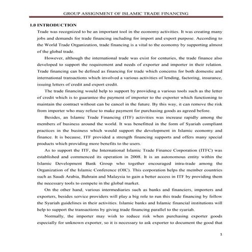 Islamic trade financing