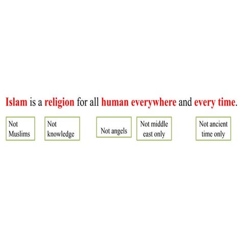 Islam is a religion for all human everywhere and every time