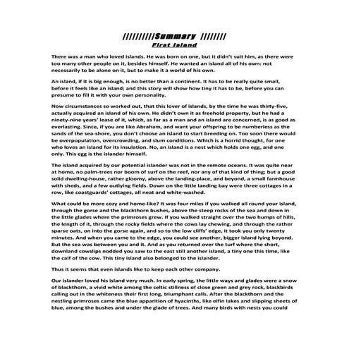 THE MAN WHO LOVED ISLANDS