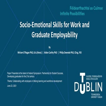 Island of Ireland symposium: Socio-emotional Skills and Graduate Employability 