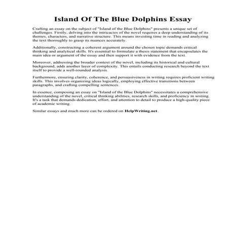 Island Of The Blue Dolphins Essay.pdf
