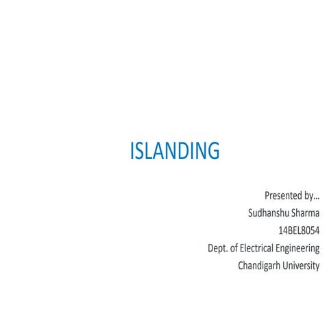 Islands in power systems