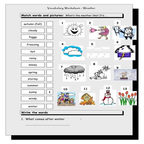 Islcollective vocabulary matching_worksheet__weather_7214d74c38e497fc3_48067327