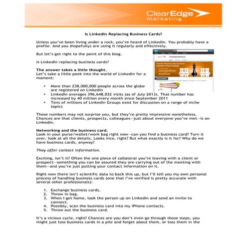 Is LinkedIn Replacing Business Cards?