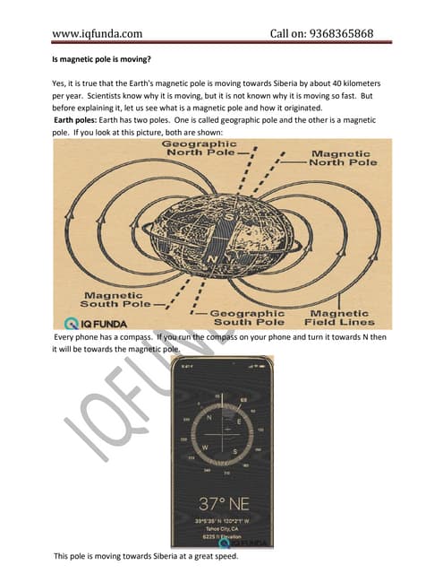 Is magnetic pole is moving