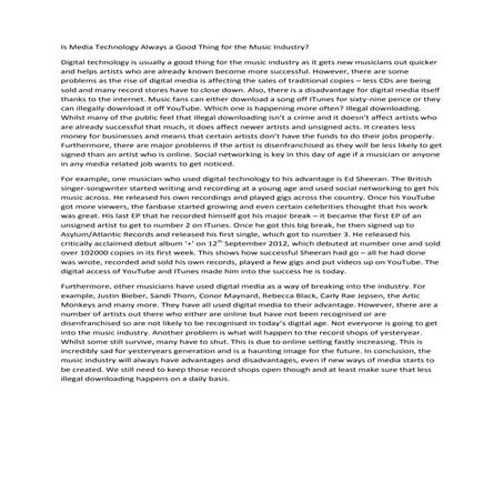 Is media technology always a good thing for the music industry