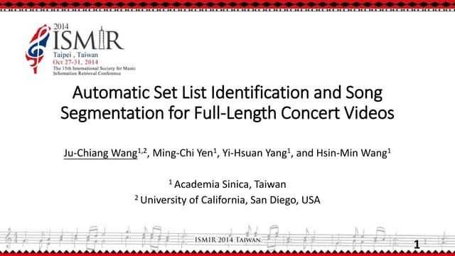 Automatic Set List Identification and Song Segmentation of ...