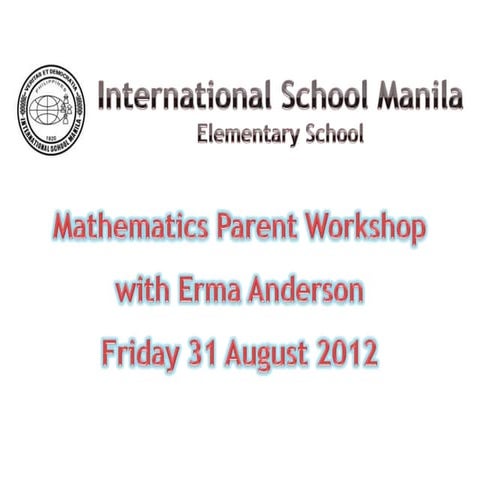 ISM math workshop 2012