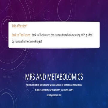 Magnetic Resonance Spectroscopy and Metabolomics | PDF