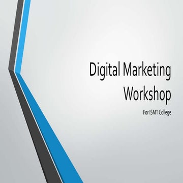 Ismt Digital Marketing Workshop