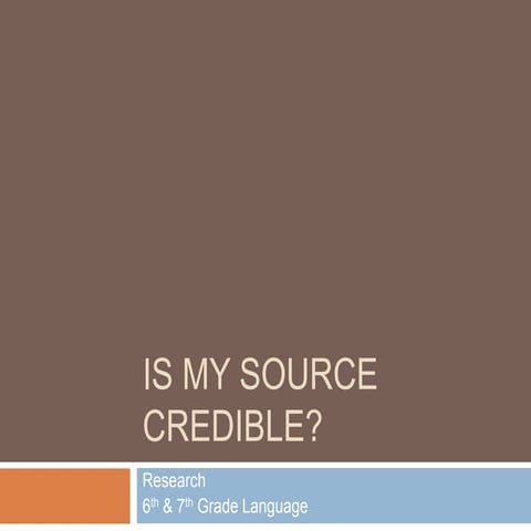 Is my source credible?