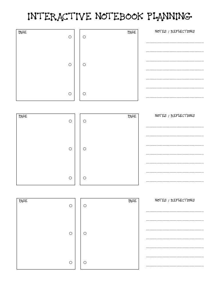 Interactive Notebook Teacher Planner