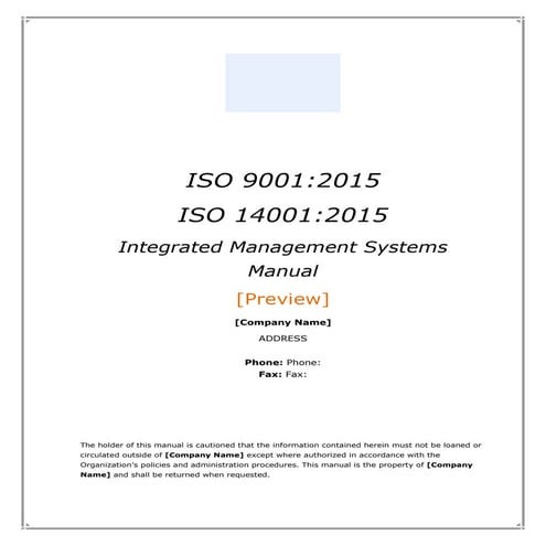 Integrated Management System Manual Template (Preview)