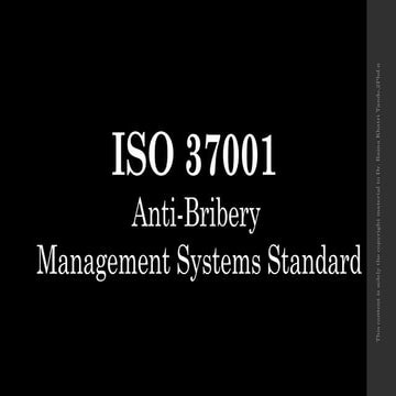 ISO INTERNATIONAL QUALITY  STANDARD ISO -37001