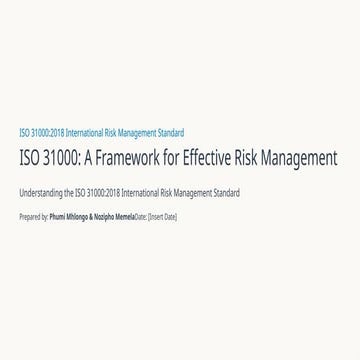G31000 Risk Management Maturity Model | PPTX