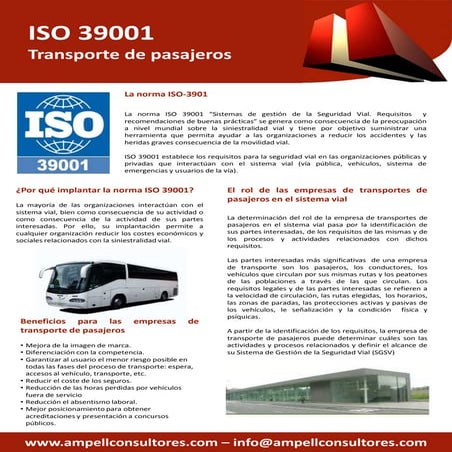 ISO 39001 Transporte de pasajeros | PDF
