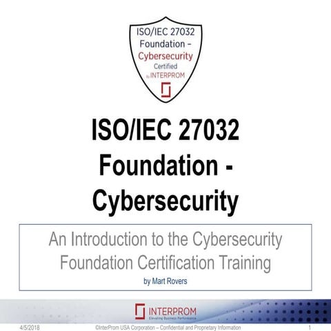 Iso iec 27032 foundation - cybersecurity training course